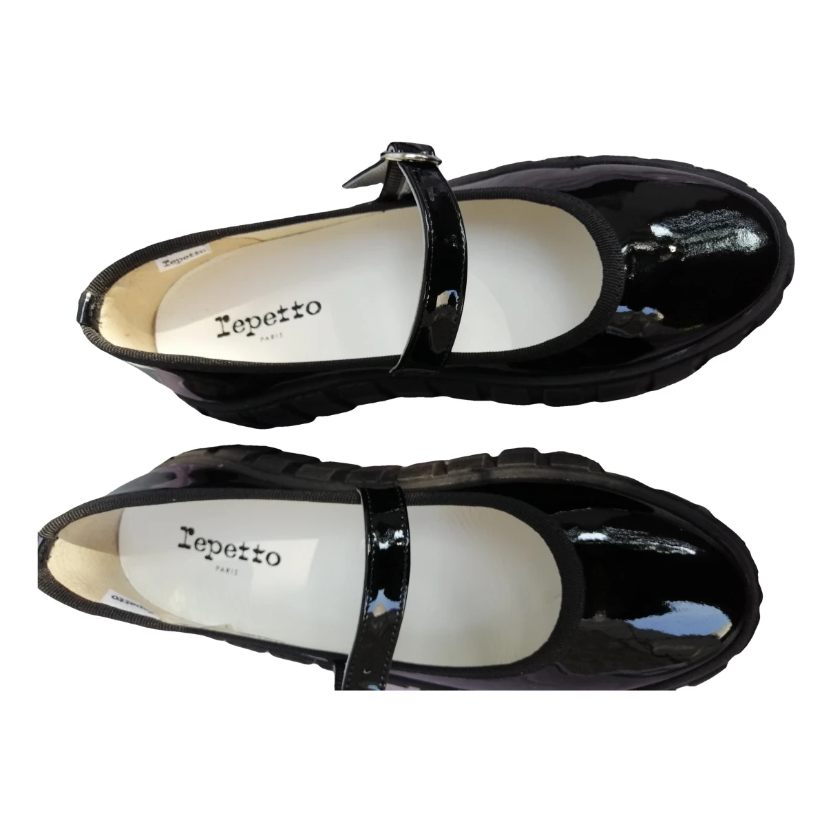 Pre-owned Repetto Patent Leather Ballet Flats In Black