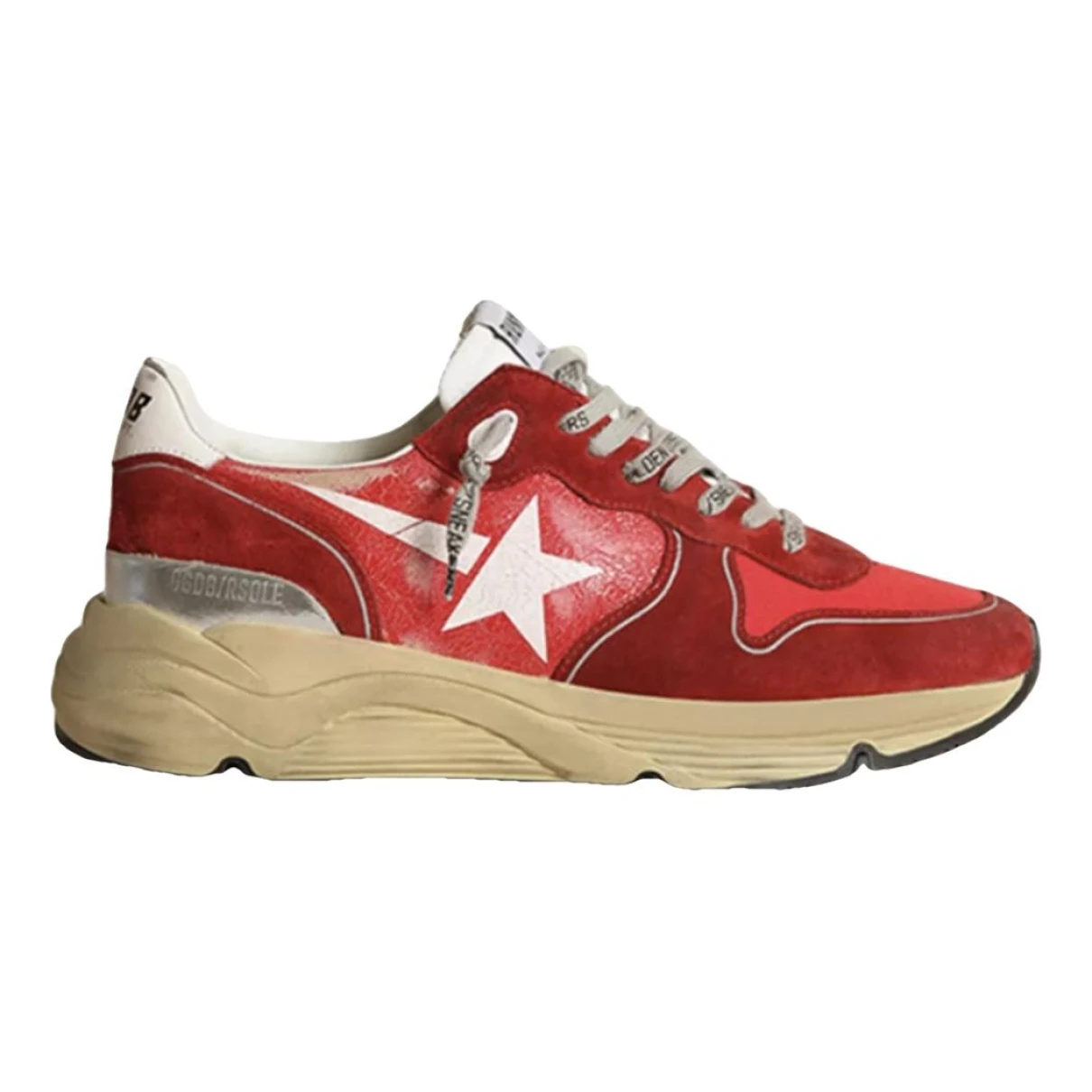 Pre-owned Golden Goose Running Leather Low Trainers In Red