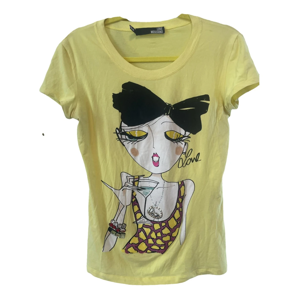 Pre-owned Moschino Love T-shirt In Yellow