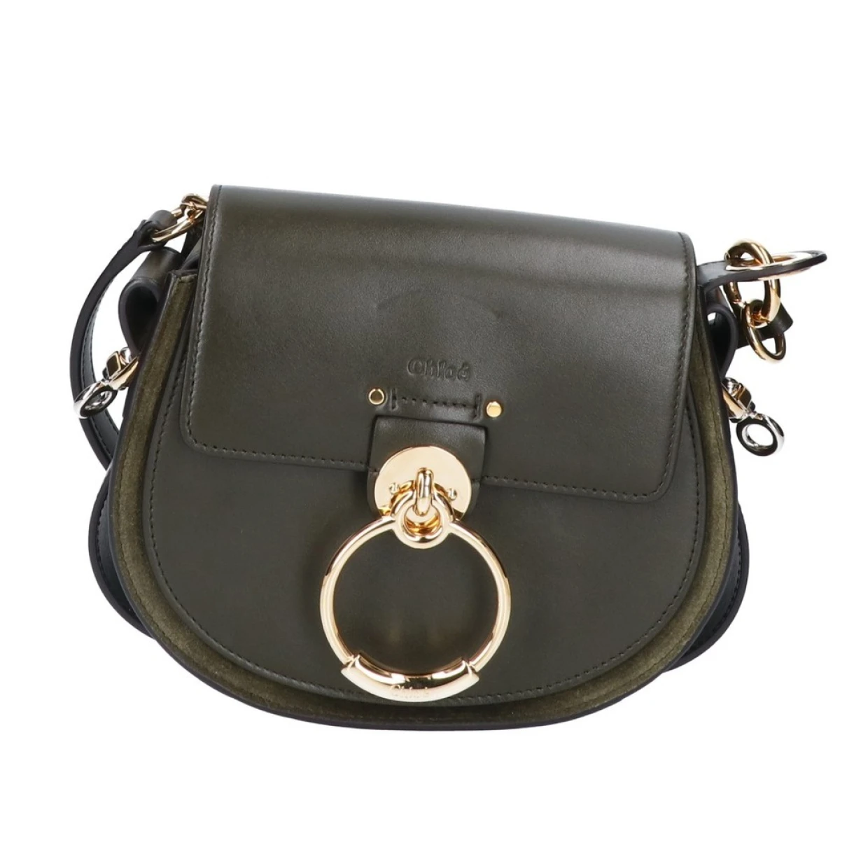 Pre-owned Chloé Tess Leather Handbag In Khaki