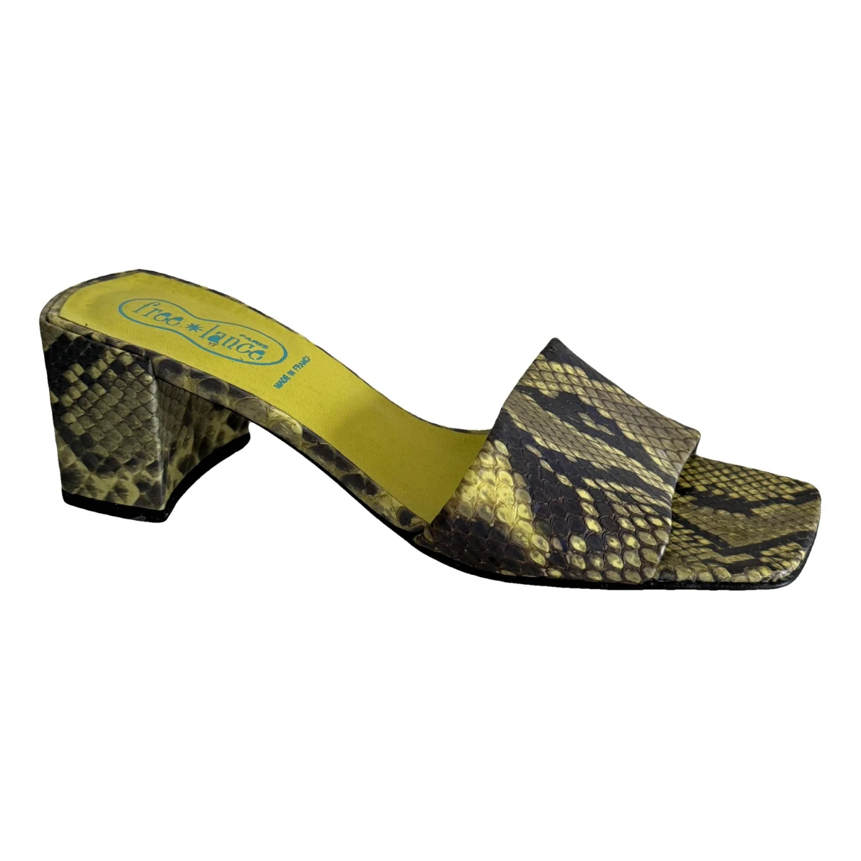Pre-owned Free Lance Leather Sandals In Green