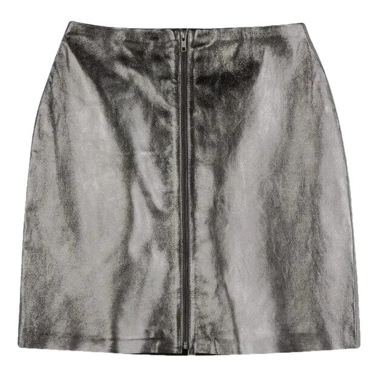 Pre-owned Hush Leather Mini Skirt In Grey
