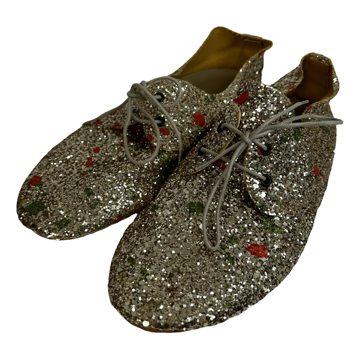 Pre-owned Anniel Glitter Ballet Flats In Gold
