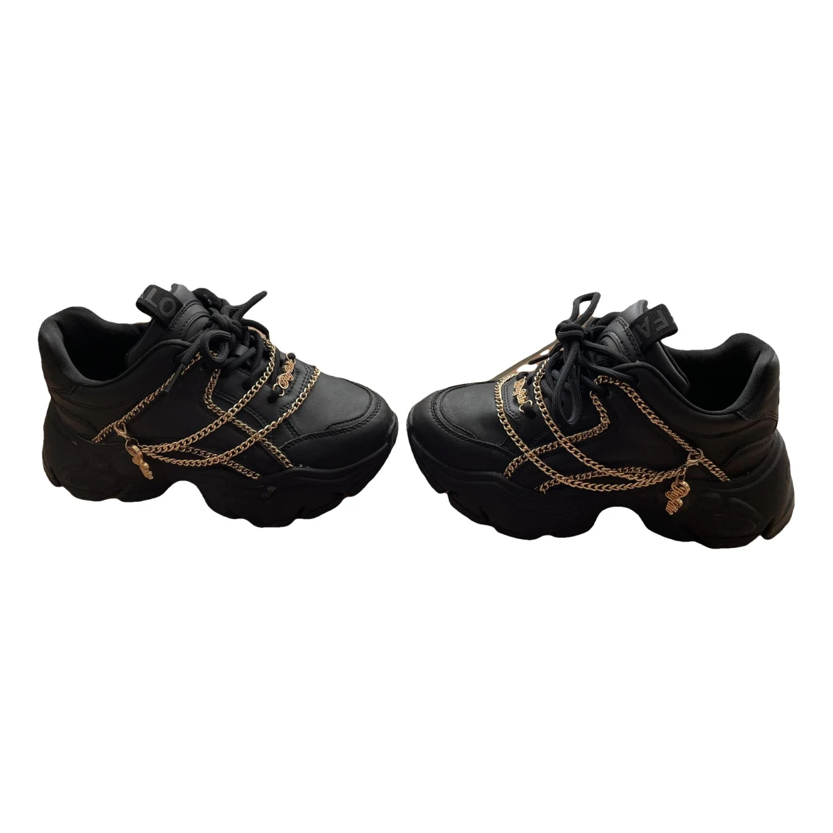 Pre-owned Buffalo Leather Trainers In Black