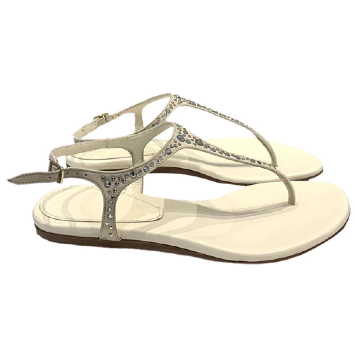 Pre-owned Alexander Mcqueen Leather Flip Flops In White