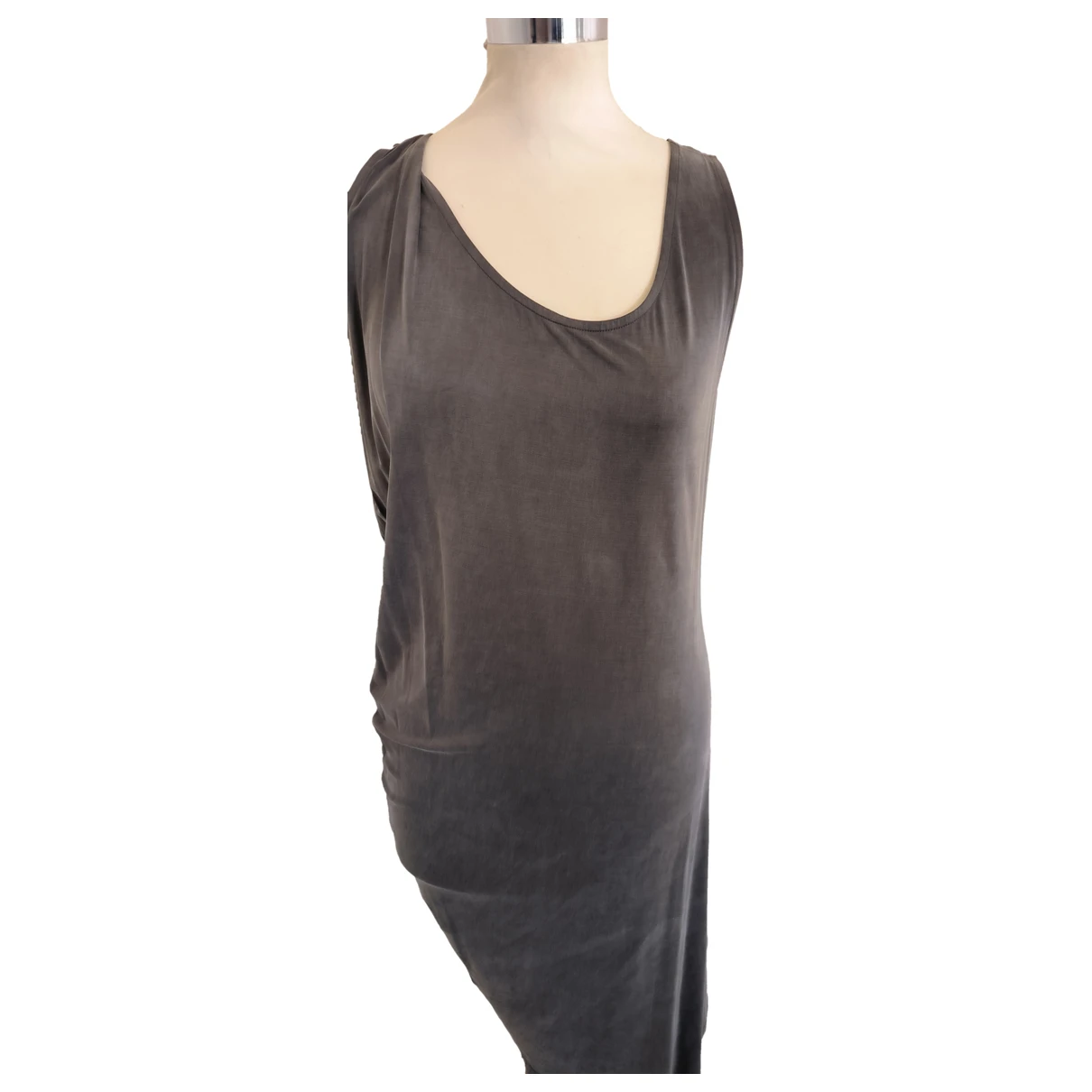 Pre-owned Mm6 Maison Margiela Silk Mid-length Dress In Silver