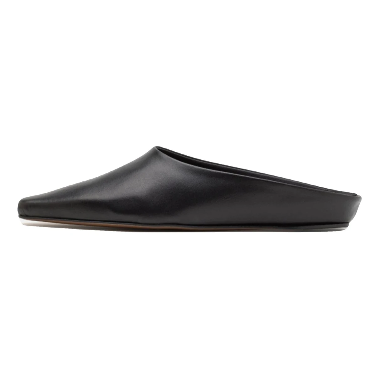 Pre-owned Neous Leather Mules In Black