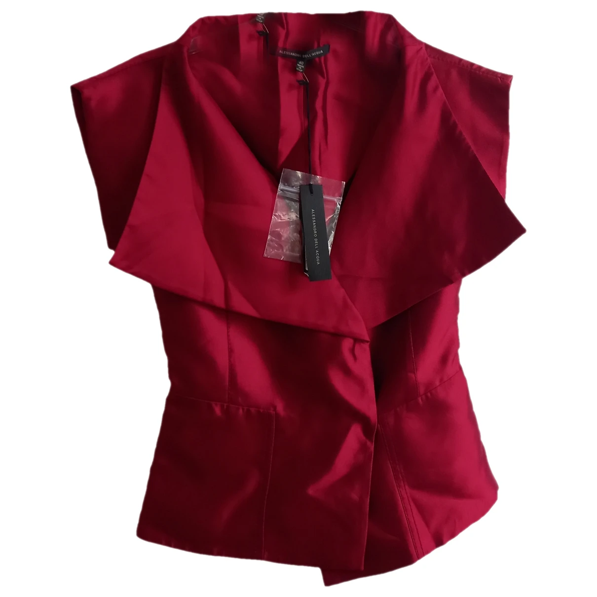 Pre-owned Alessandro Dell'acqua Silk Short Vest In Burgundy