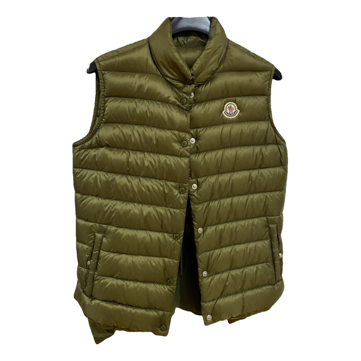 Pre-owned Moncler Sleeveless Cardi Coat In Green