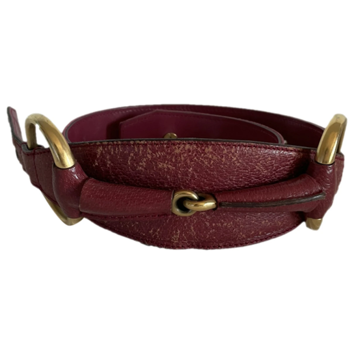 Pre-owned Gucci D-ring Leather Belt In Purple