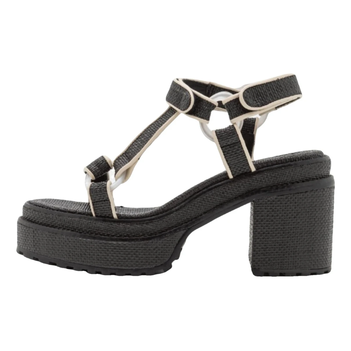 Pre-owned Cult Gaia Leather Sandals In Black
