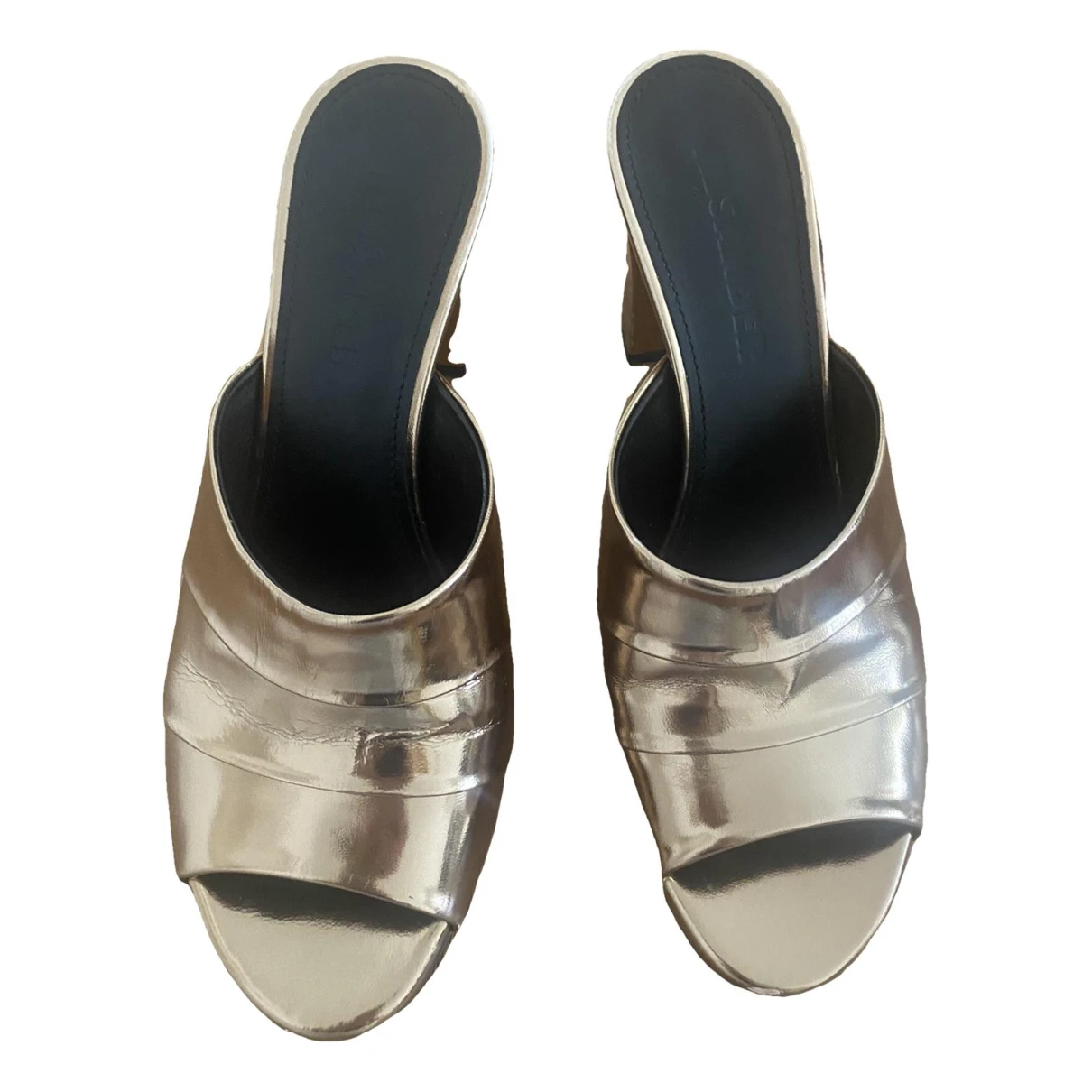 Pre-owned Jil Sander Leather Sandals In Metallic
