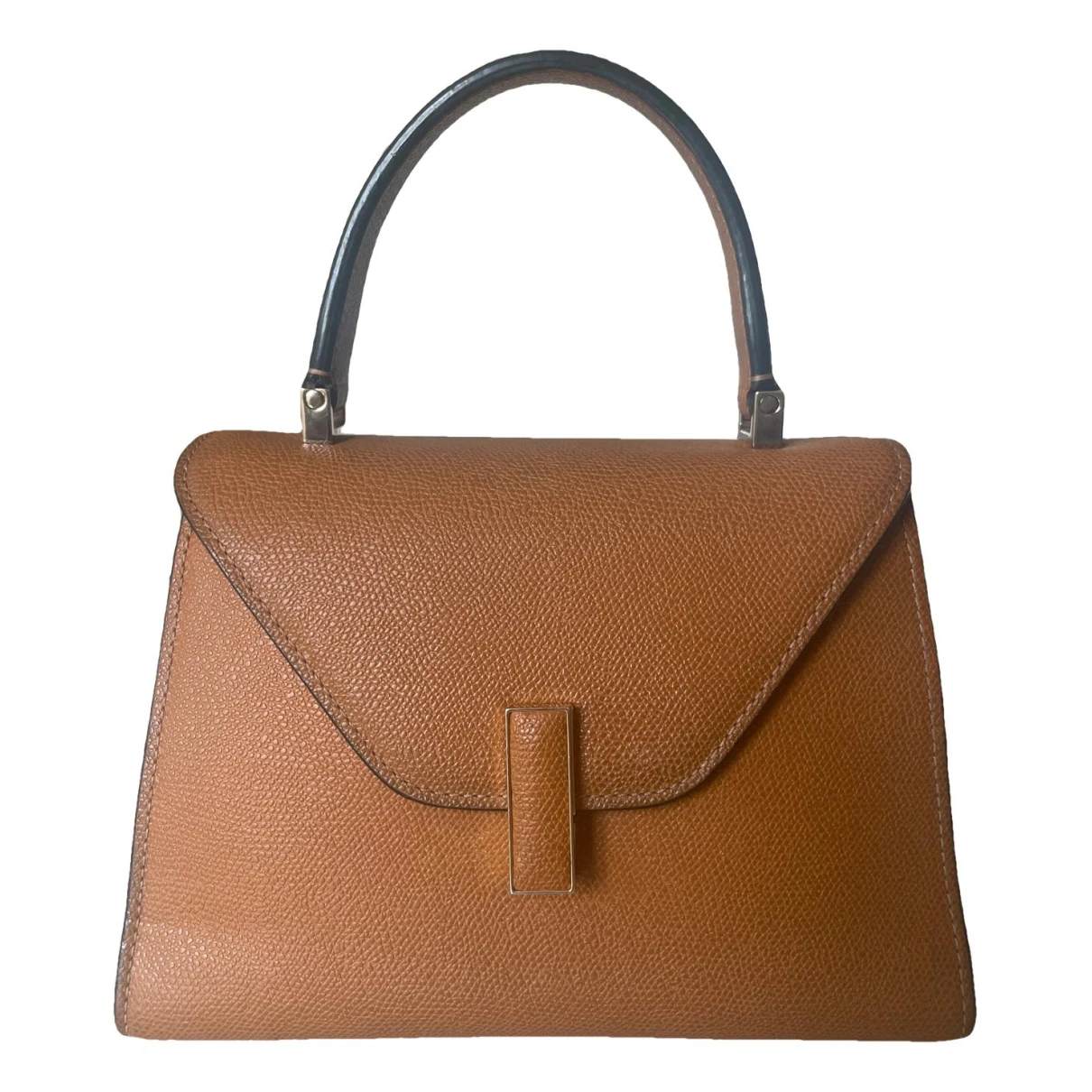 Pre-owned Valextra Iside Leather Handbag In Camel