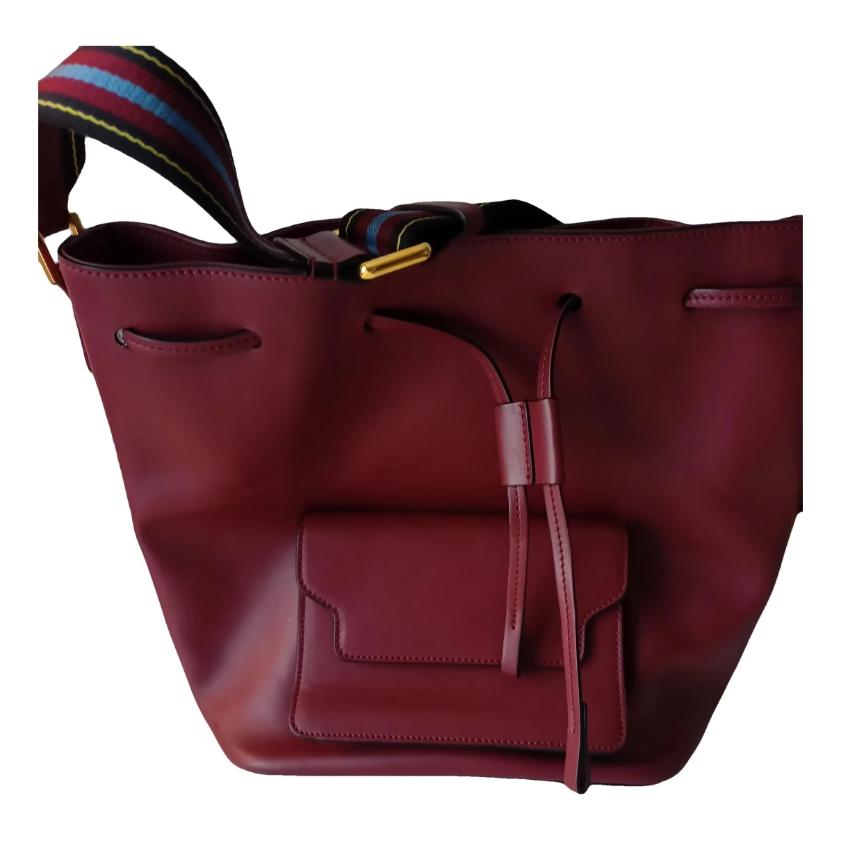 Pre-owned Marni Museo Leather Bag In Burgundy