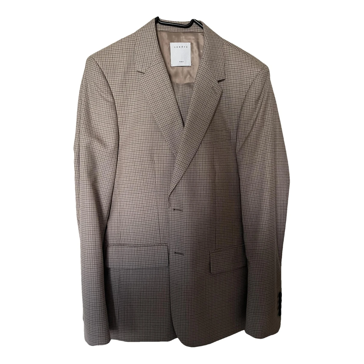 Pre-owned Sandro Wool Suit In Beige