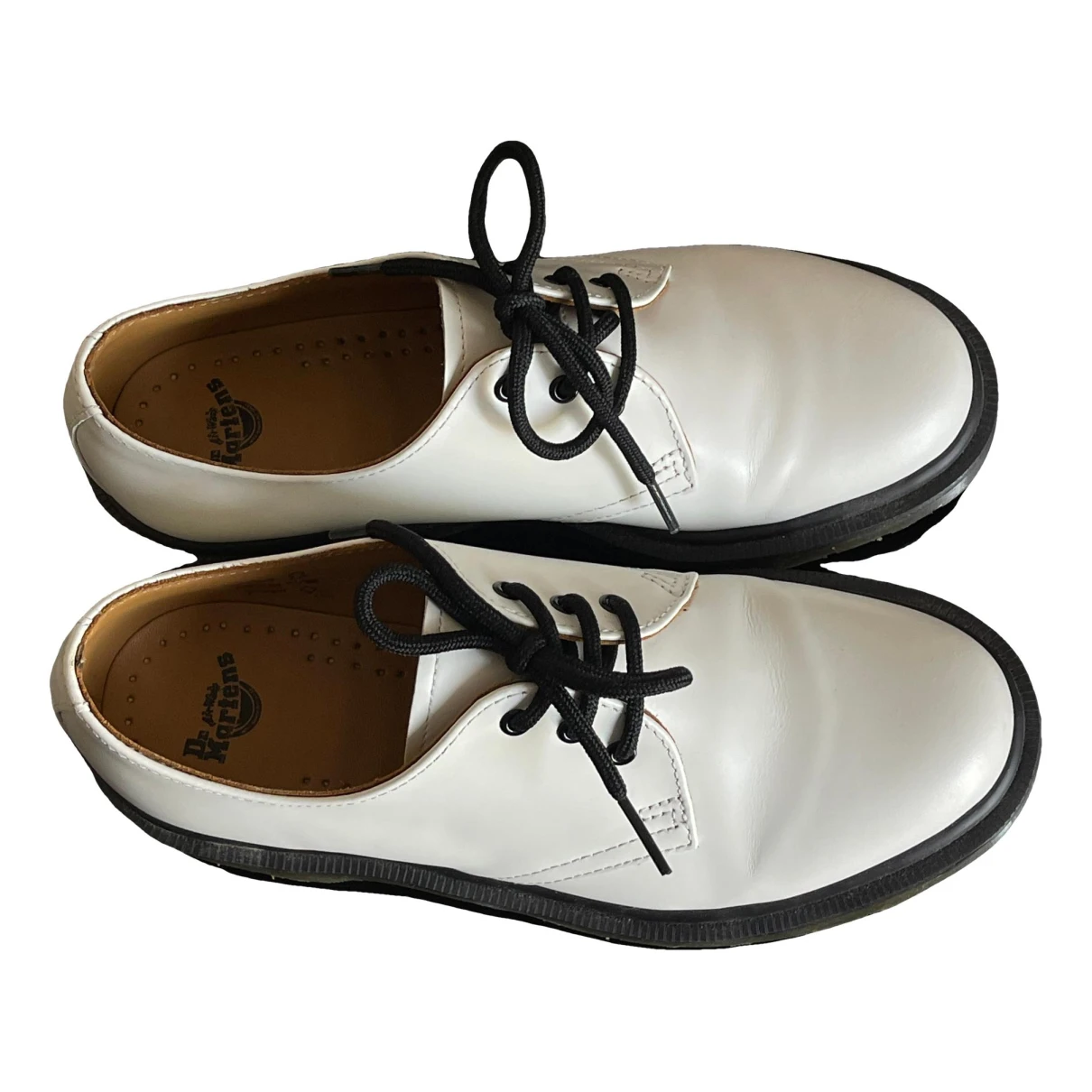 Pre-owned Dr. Martens' Leather Mules & Clogs In White
