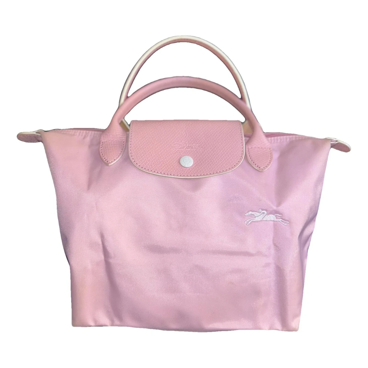 Pre-owned Longchamp Pliage Cloth Handbag In Pink