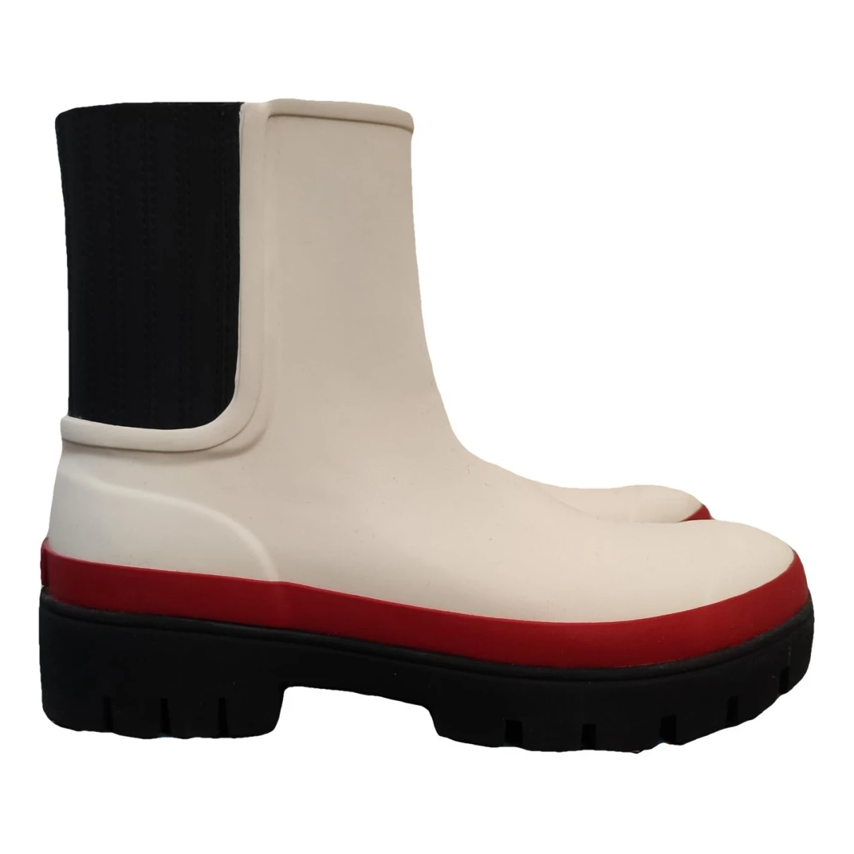 Pre-owned Tory Burch Wellington Boots In White