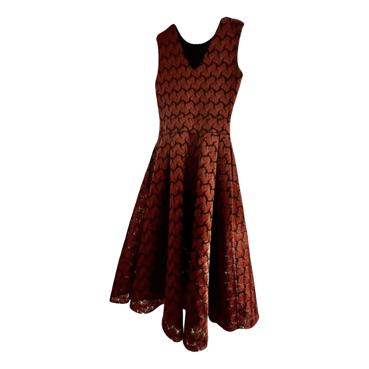 Pre-owned Maje Tweed Dress In Burgundy