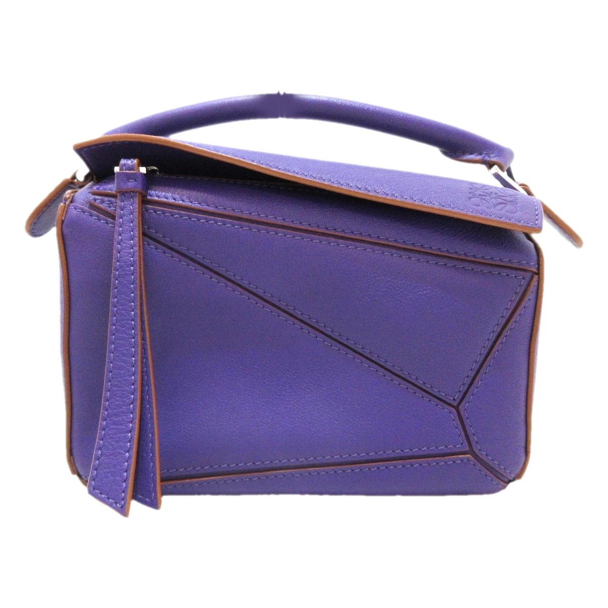 Pre-owned Loewe Puzzle Leather Handbag In Purple