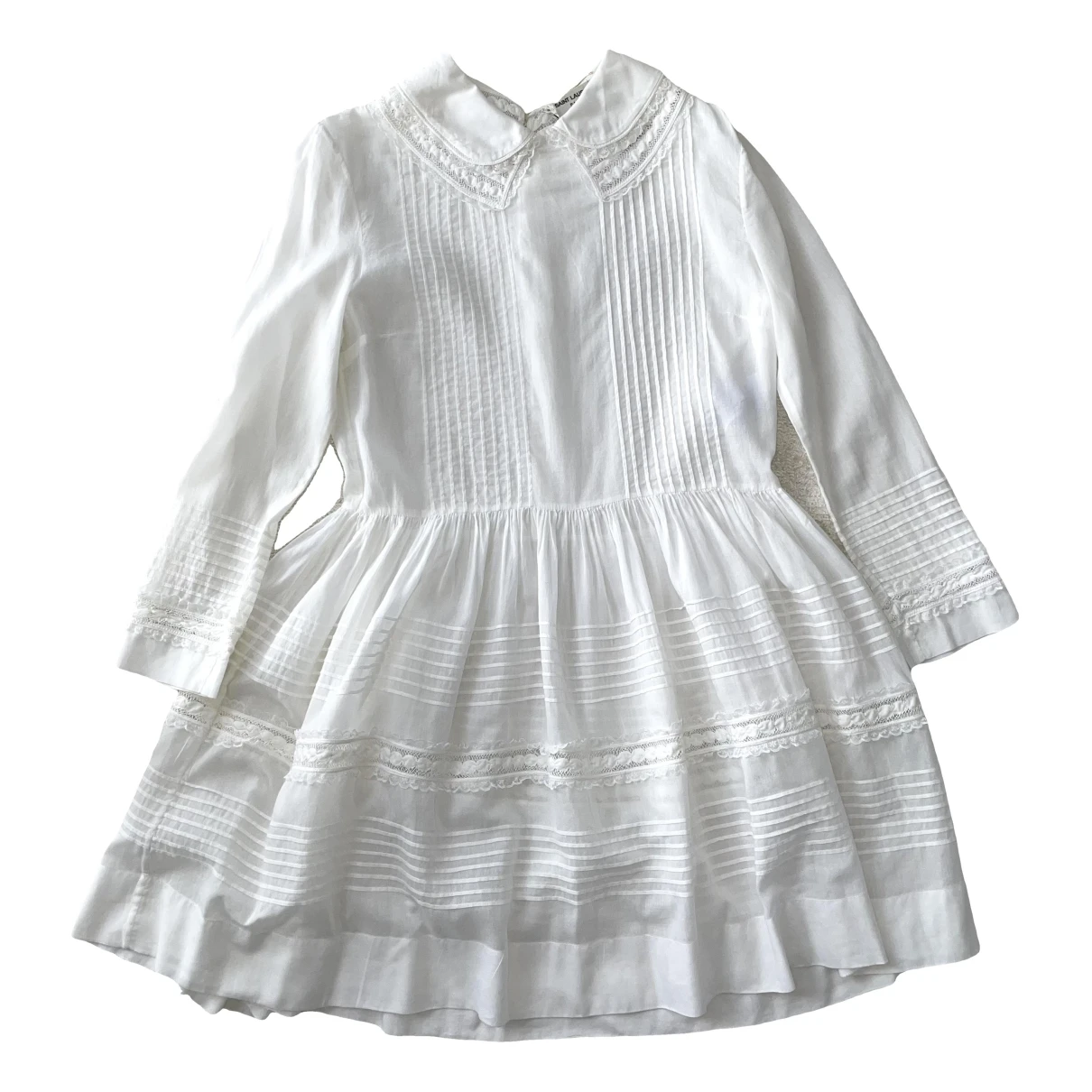 Pre-owned Saint Laurent Mini Dress In White