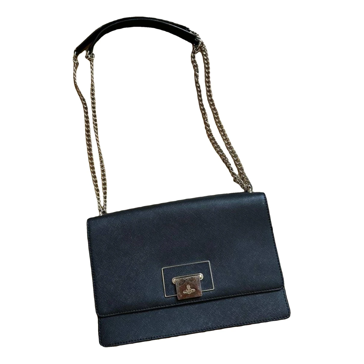 Pre-owned Vivienne Westwood Leather Clutch Bag In Black