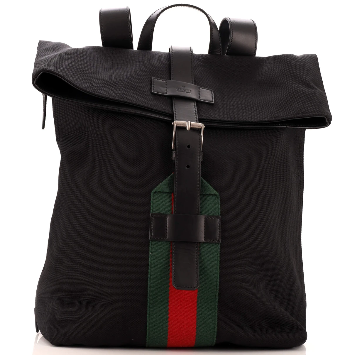 Pre-owned Gucci Cloth Backpack In Black