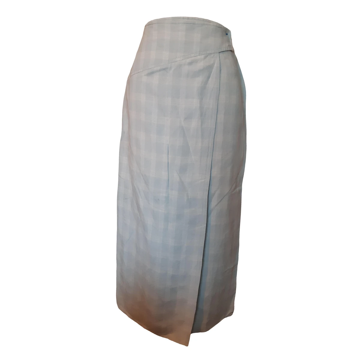 Pre-owned Manoukian Linen Mid-length Skirt In Blue