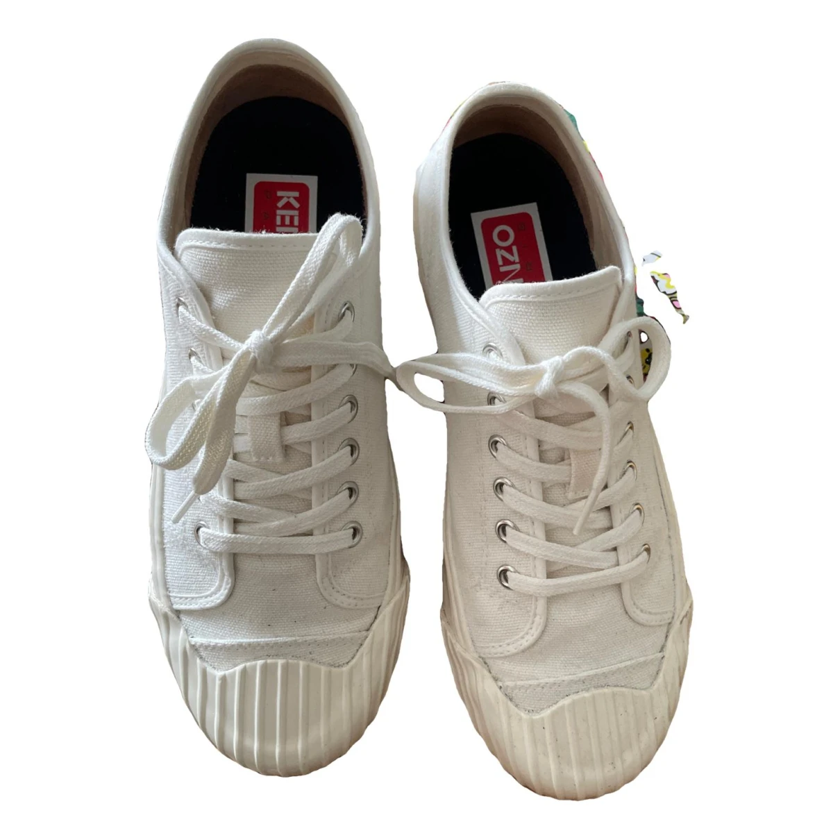 Pre-owned Kenzo Cloth Trainers In White