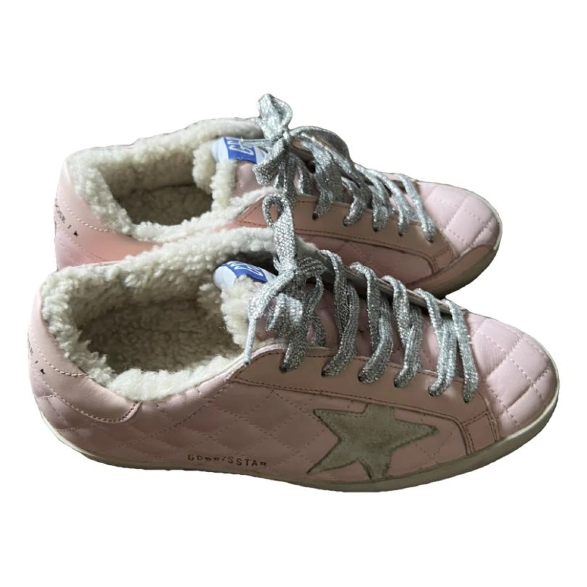 Pre-owned Golden Goose Superstar Leather Trainers In Pink