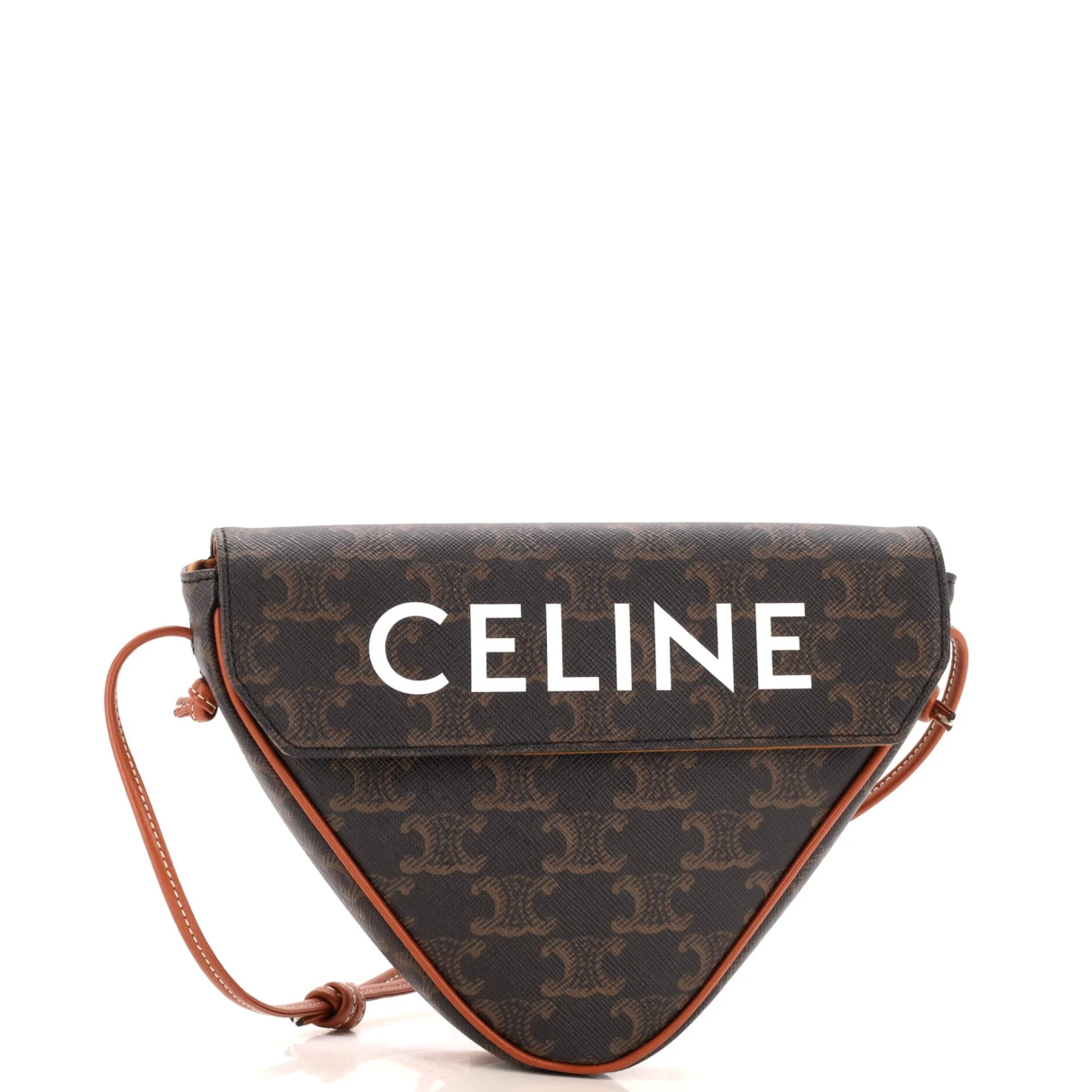 Pre-owned Celine Cloth Crossbody Bag In Brown