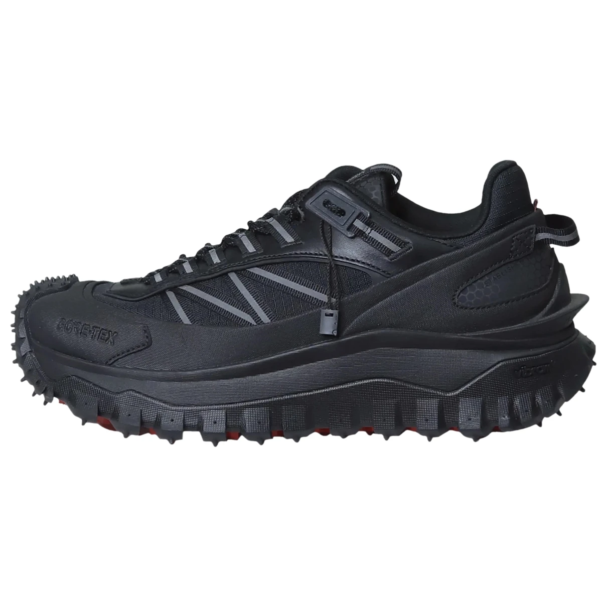 Pre-owned Moncler Cloth Trainers In Black