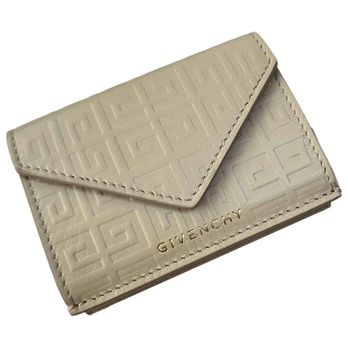 Pre-owned Givenchy Leather Wallet In Beige