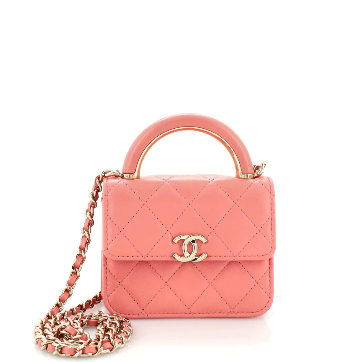 Pre-owned Chanel Leather Clutch Bag In Pink