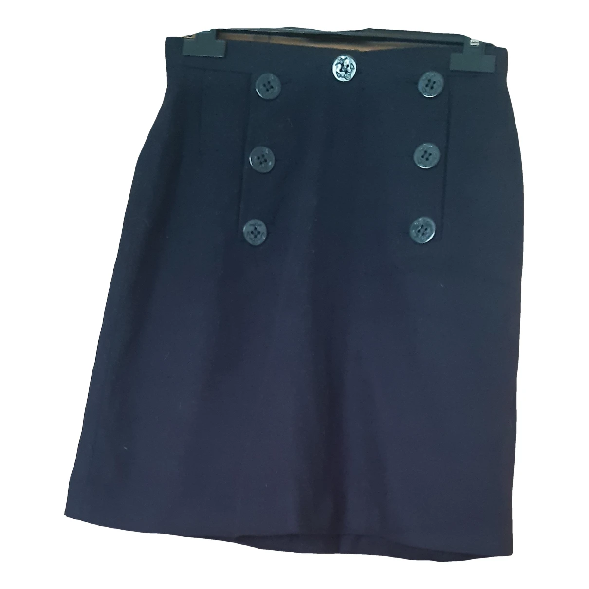 Pre-owned Manoukian Wool Mid-length Skirt In Navy