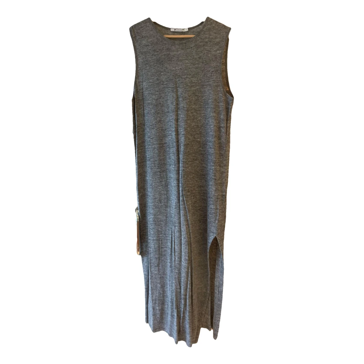 Pre-owned Alexander Wang T Linen Mid-length Dress In Grey