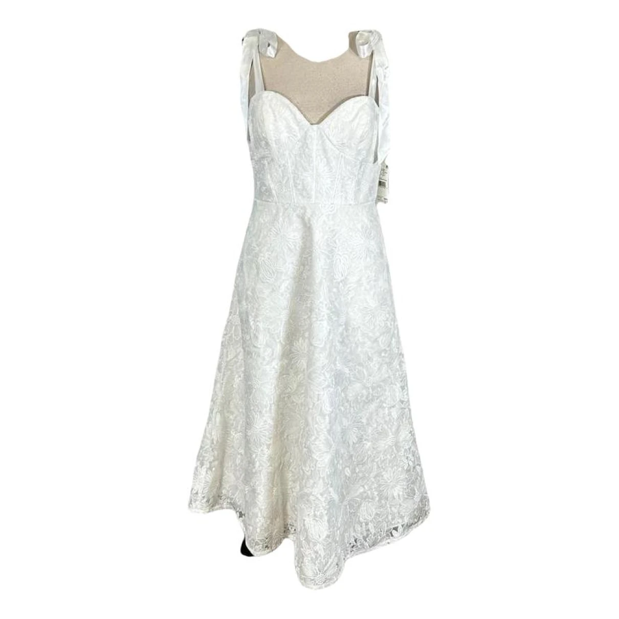 Pre-owned Aidan Mattox Mid-length Dress In White