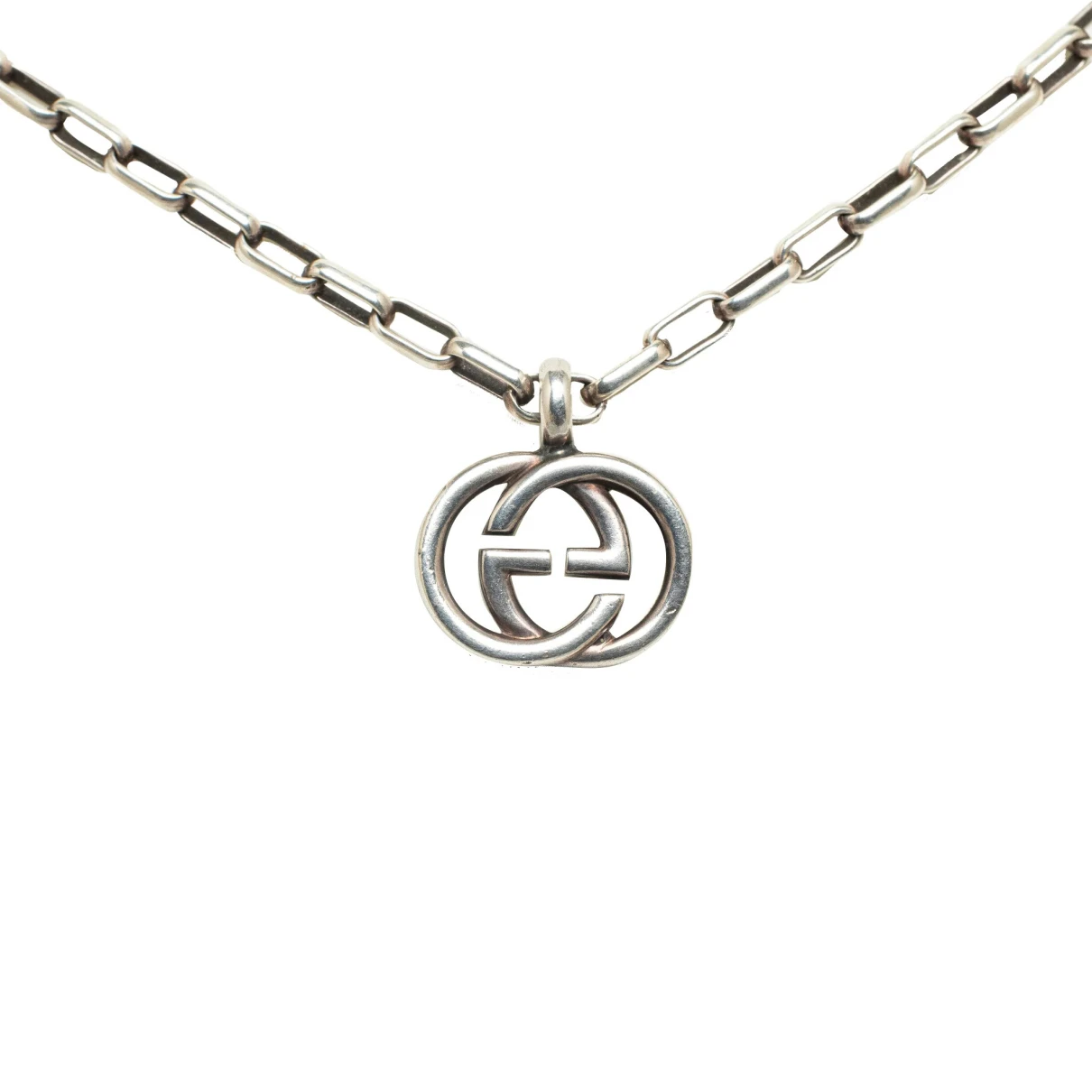 Pre-owned Gucci Necklace In Silver