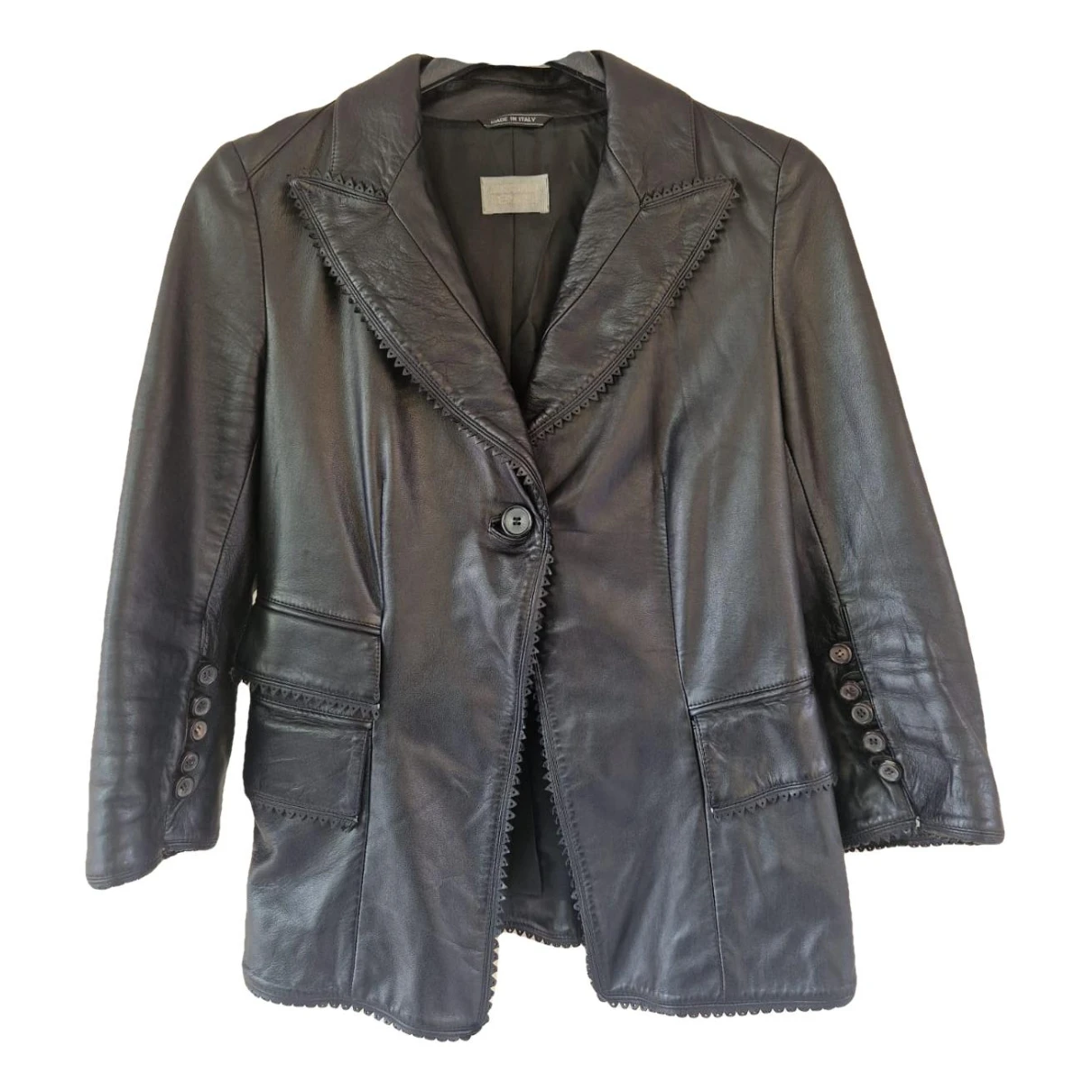Pre-owned Antonio Berardi Leather Biker Jacket In Black