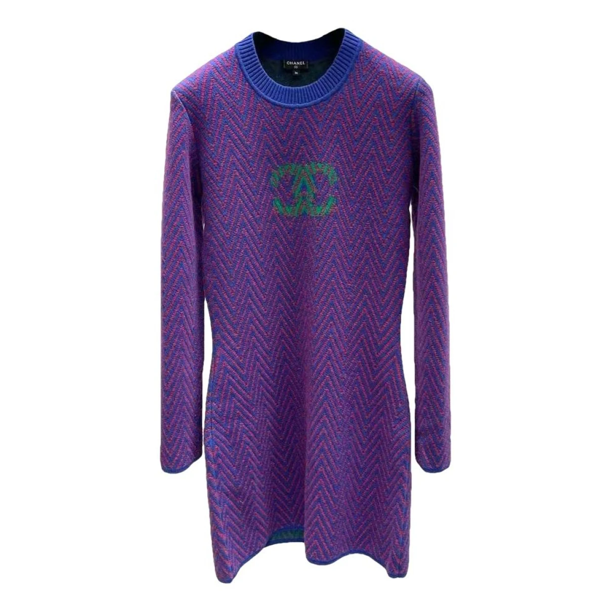 Pre-owned Chanel Cashmere Mid-length Dress In Purple