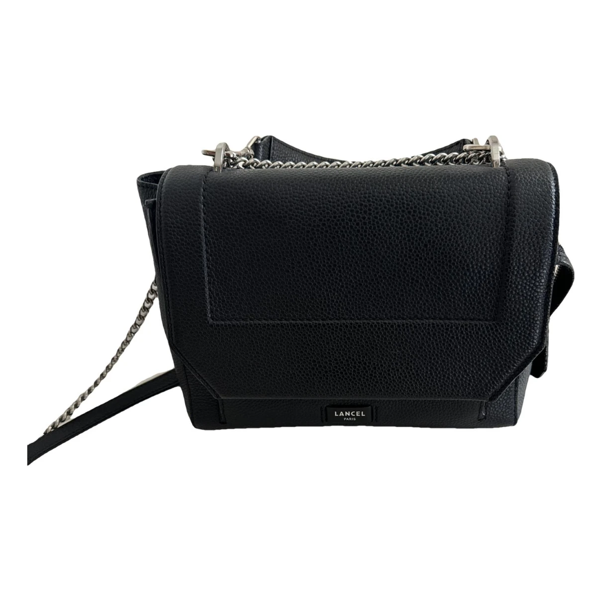 Pre-owned Lancel Ninon Leather Handbag In Black