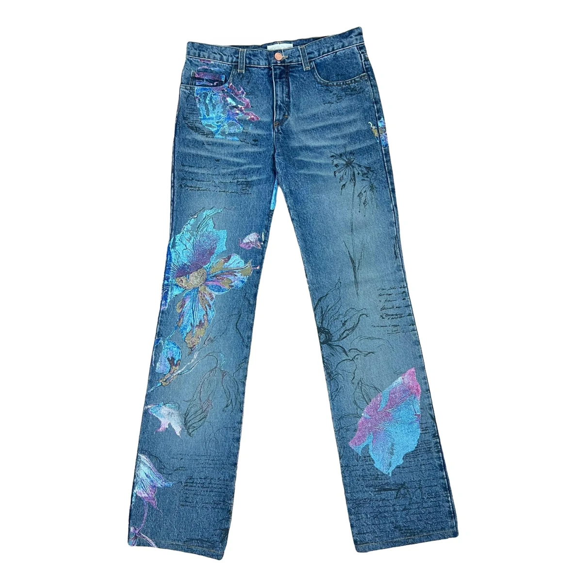 Pre-owned Roberto Cavalli Straight Jeans In Blue