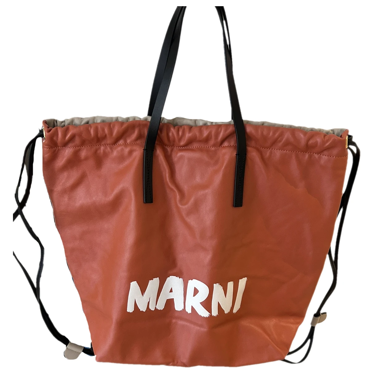 Pre-owned Marni Leather Handbag In Orange
