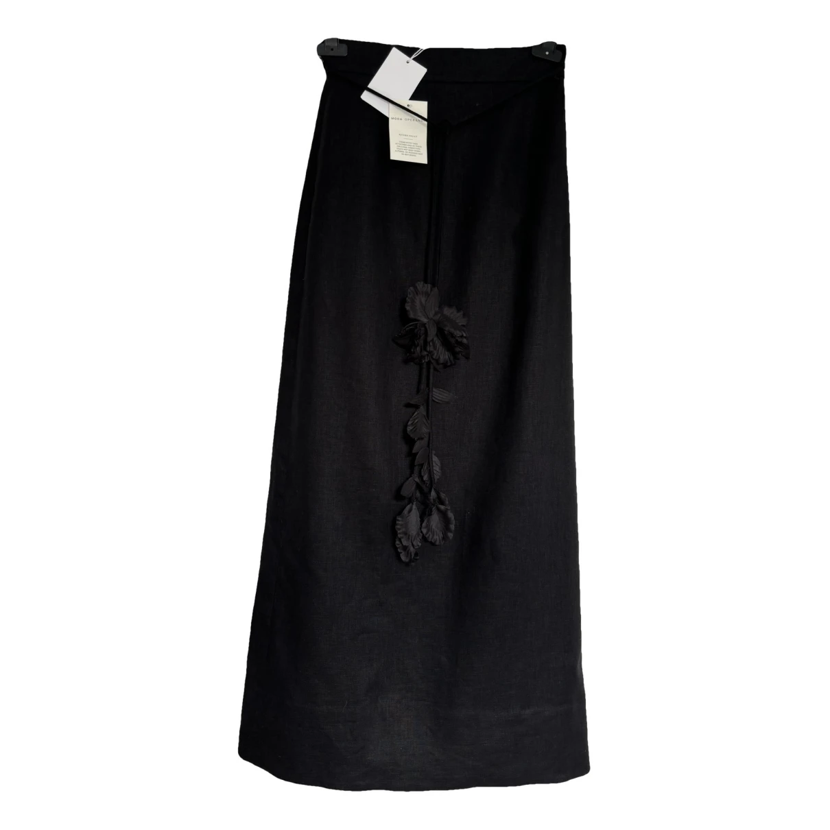 Pre-owned Zimmermann Linen Mid-length Skirt In Black