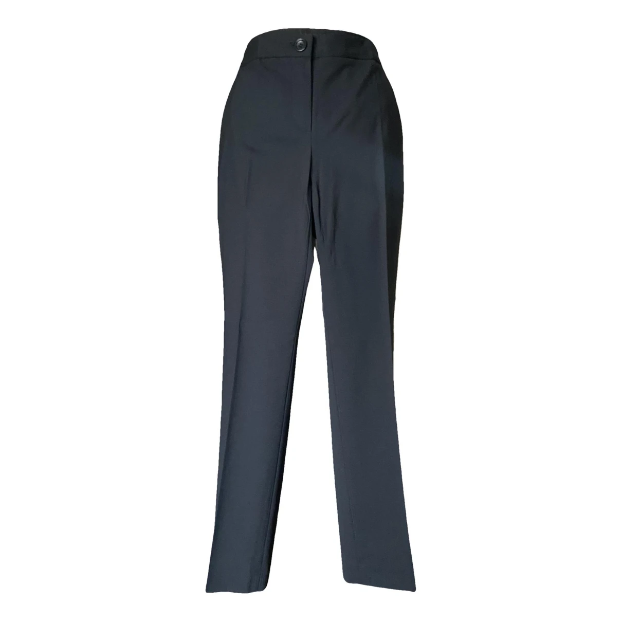 Pre-owned Theory Wool Straight Pants In Black