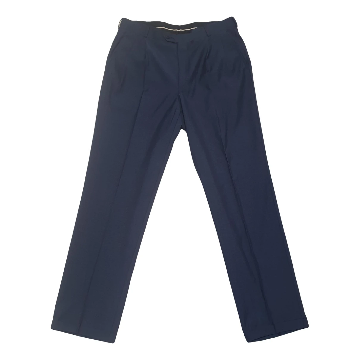 Pre-owned Saint Laurent Wool Trousers In Blue