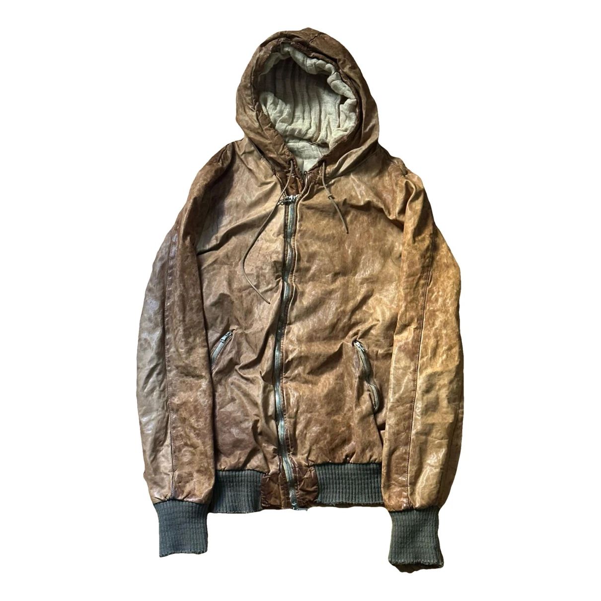 Pre-owned Giorgio Brato Vegan Leather Jacket In Brown