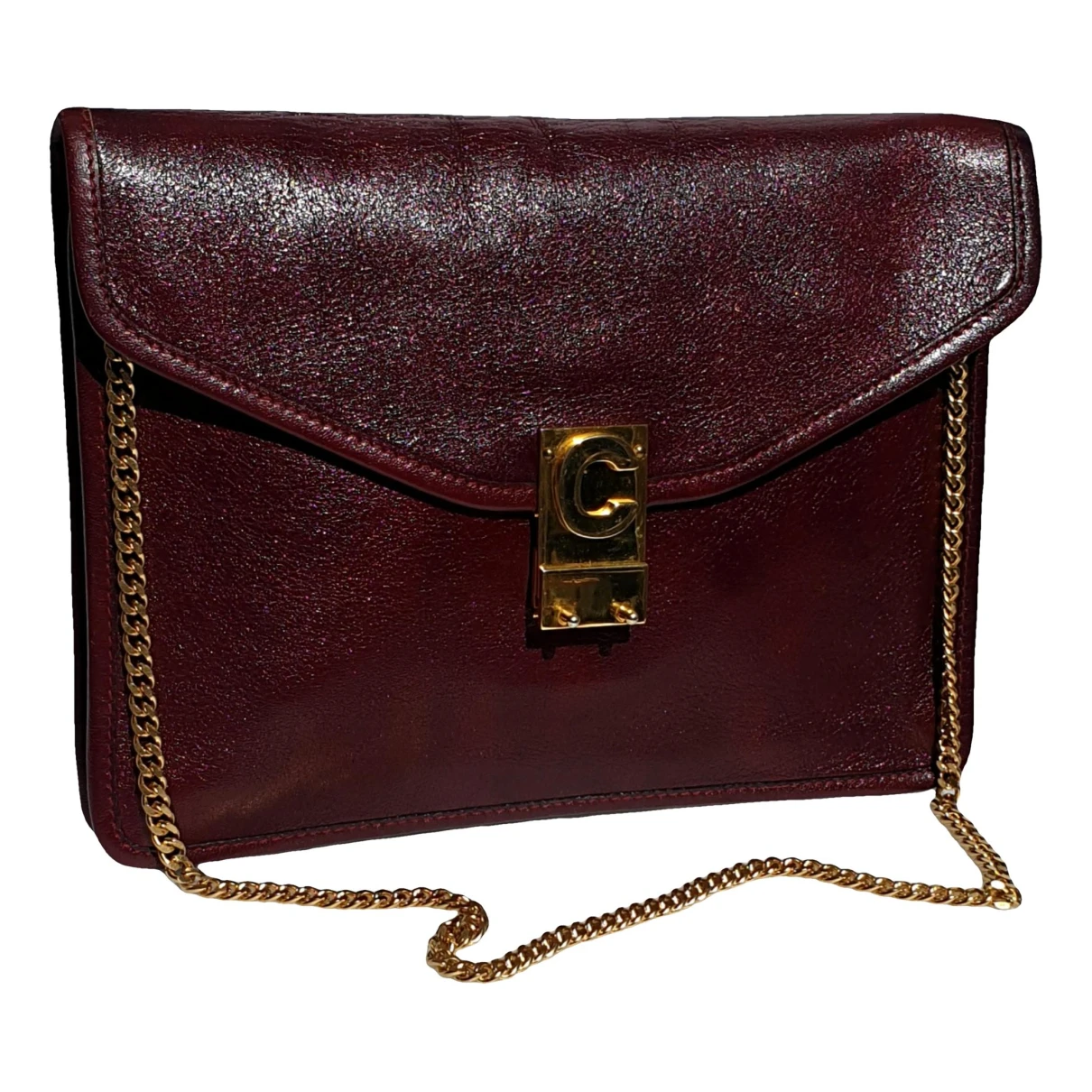 Pre-owned Celine C Bag Leather Handbag In Burgundy