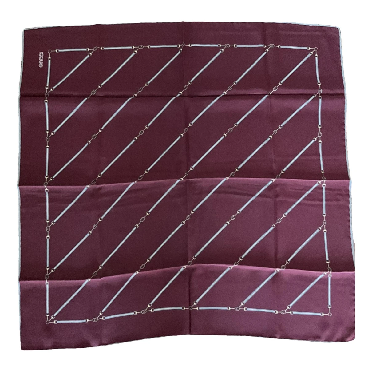 Pre-owned Gucci Silk Scarf & Pocket Square In Burgundy