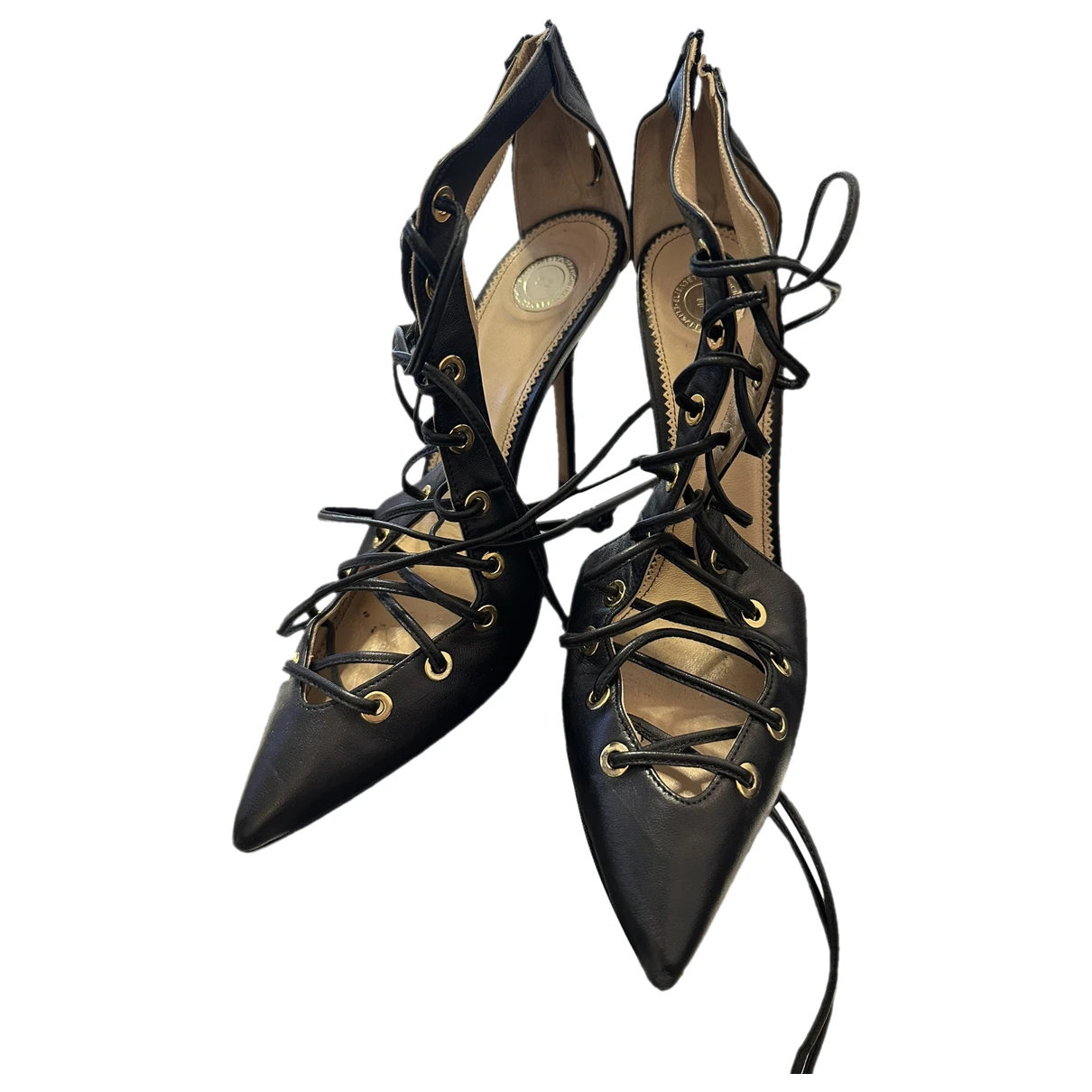 Pre-owned Elisabetta Franchi Leather Heels In Black